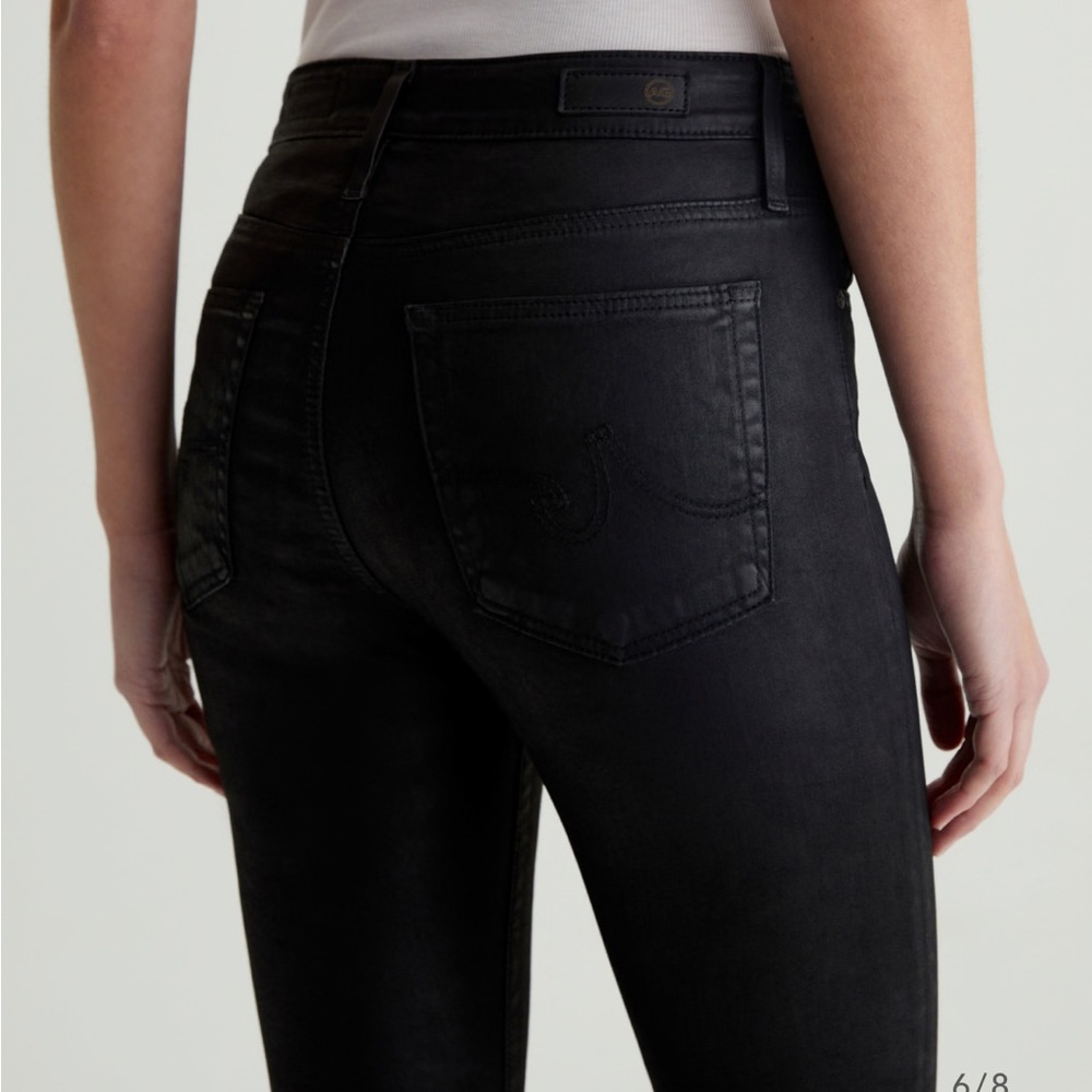AG Jeans The Farrah Skinny Mid Rise Ankle Black Coated Denim - Picture 3 of 7